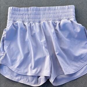 Nike Womens Platinum Violet 3" High Waist Brief Lined Shorts Size L DX6642-019